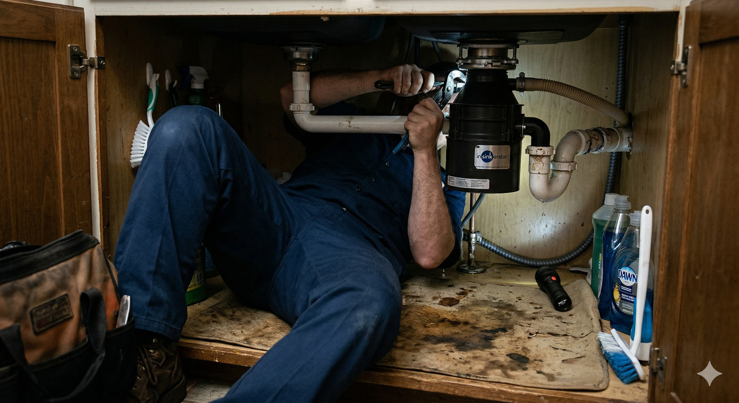 Professional plumber servicing water heater in Newport Beach
